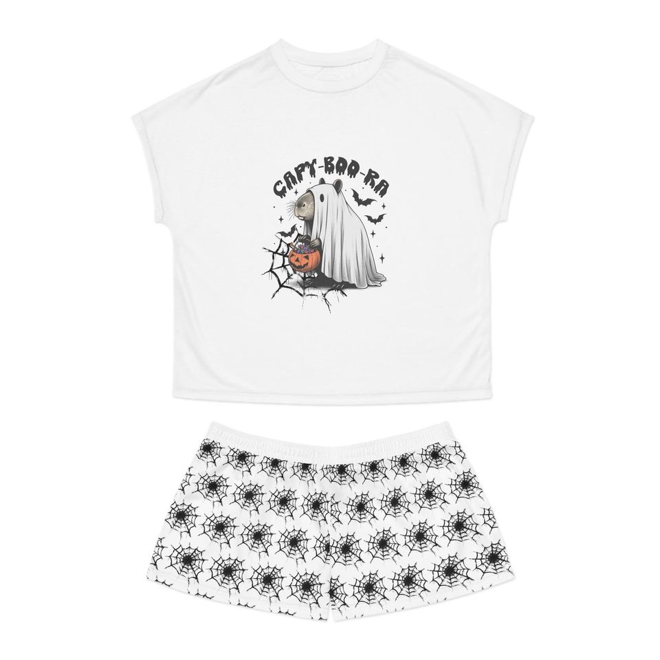 Pajama set cute halloween capybara ghost halloween pjs, pyjama set, halloween gift