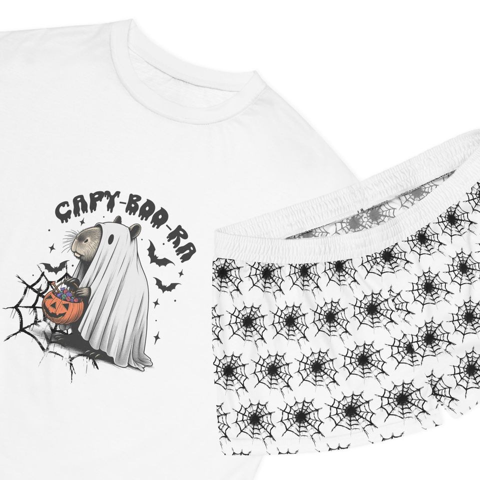 Pajama set cute halloween capybara ghost halloween pjs, pyjama set, halloween gift