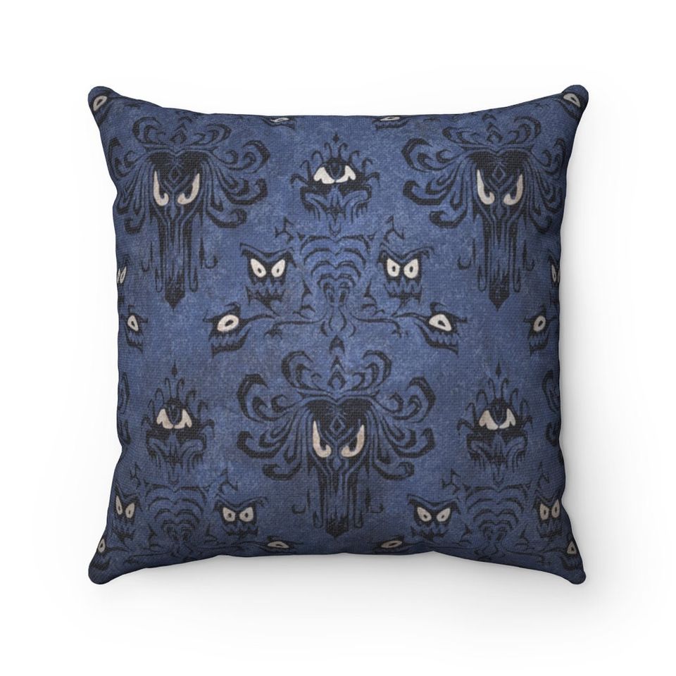 Haunted Mansion, Purple Wallpaper, 2-Sided 14" Pillow Cover 4 Size Options