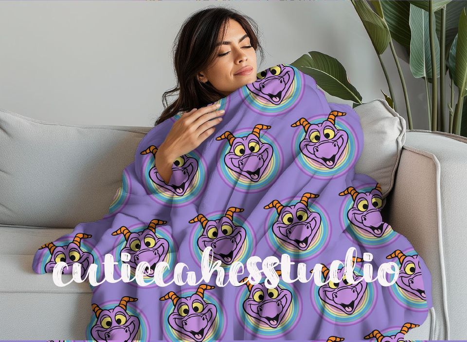 disney Figment minky blanket - disney Epcot blanket - figment disney blanket