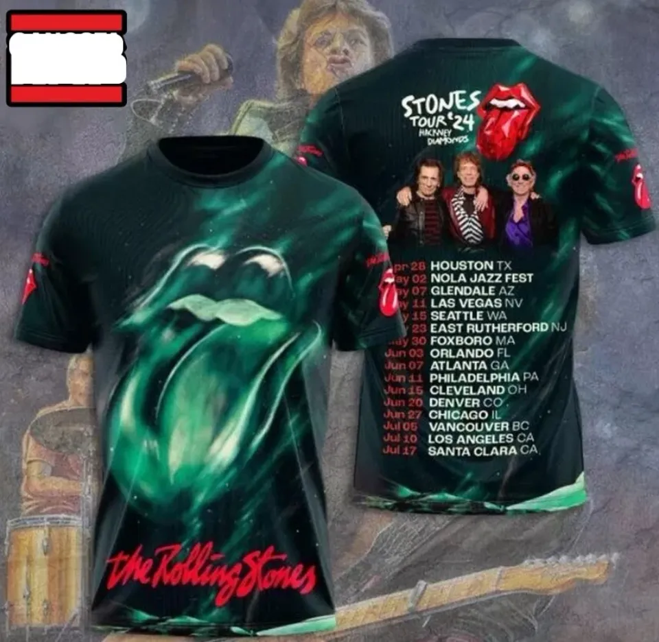 Rolling Stones Hackney Diamonds Tour 2024 Schedule 3D Shirt