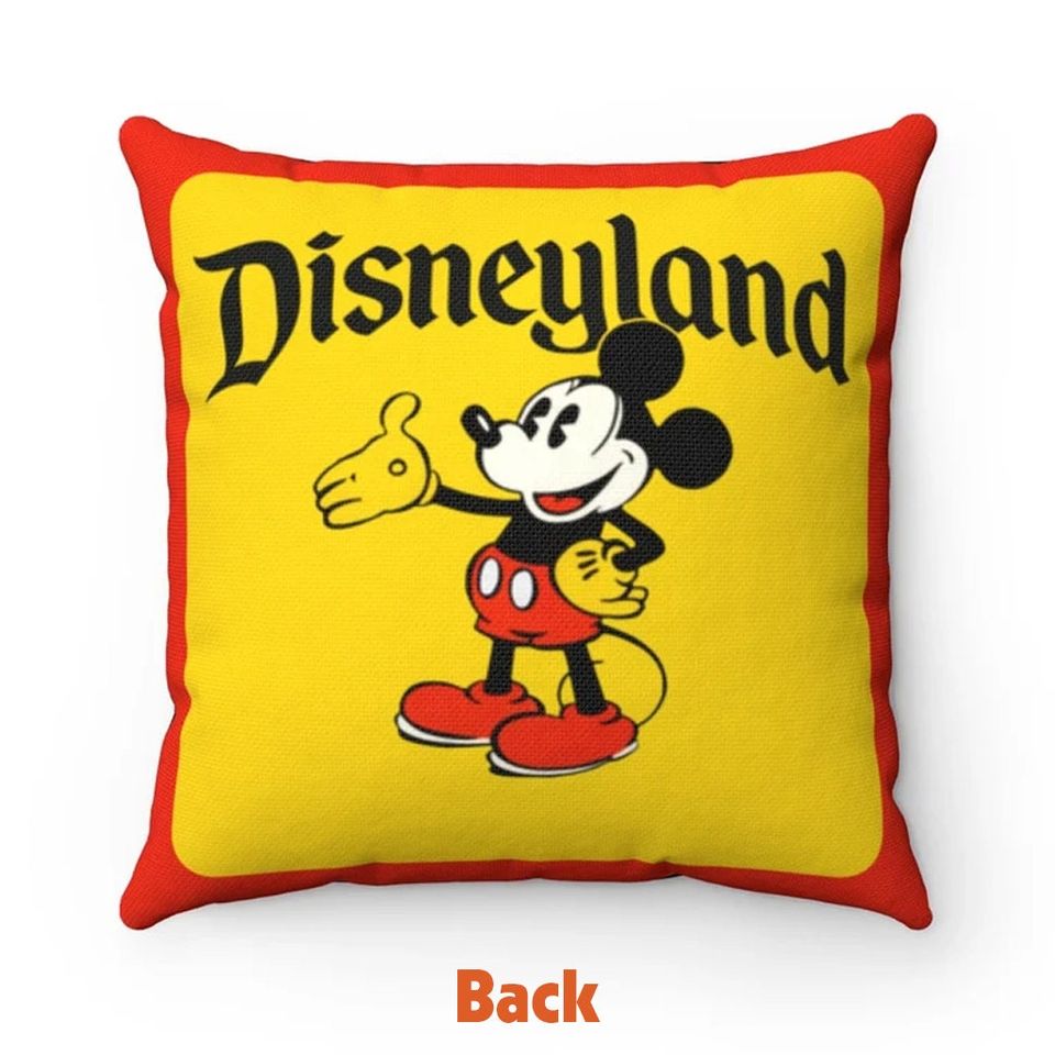Retro Disneyland Mickey Mouse Vintage |   Spun Polyester Square Throw Pillow