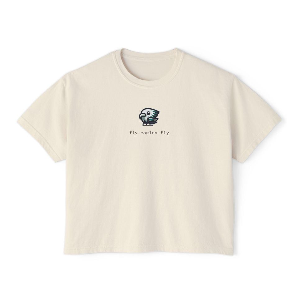 Fly eagles fly adorable logo Flowy Cropped Tee