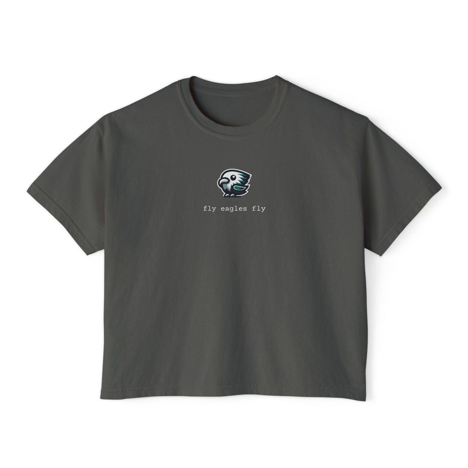 Fly eagles fly adorable logo Flowy Cropped Tee