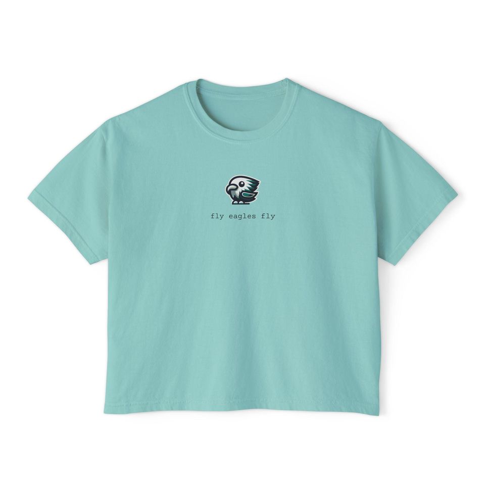 Fly eagles fly adorable logo Flowy Cropped Tee