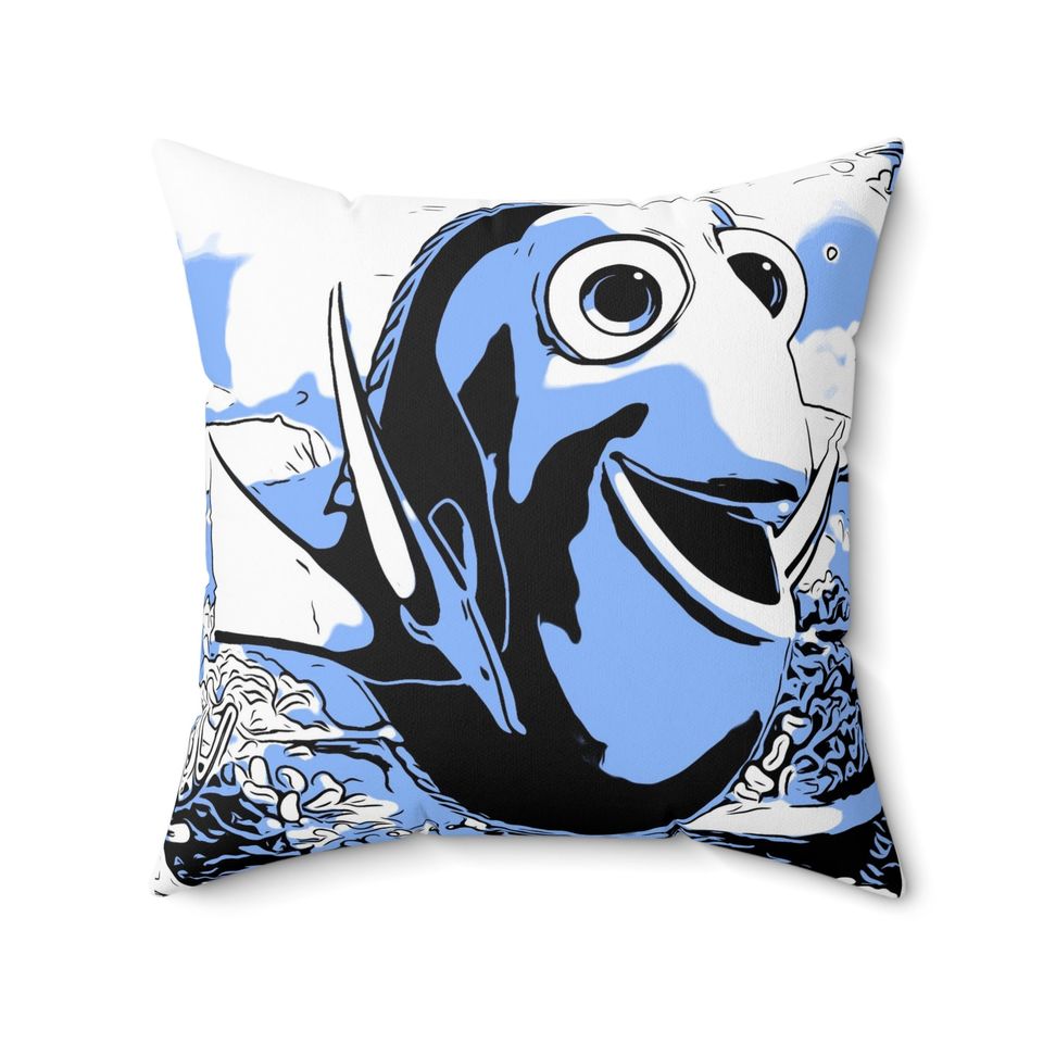 Spun Polyester Square Pillow Painting of Disney Pixar Finding Nemo