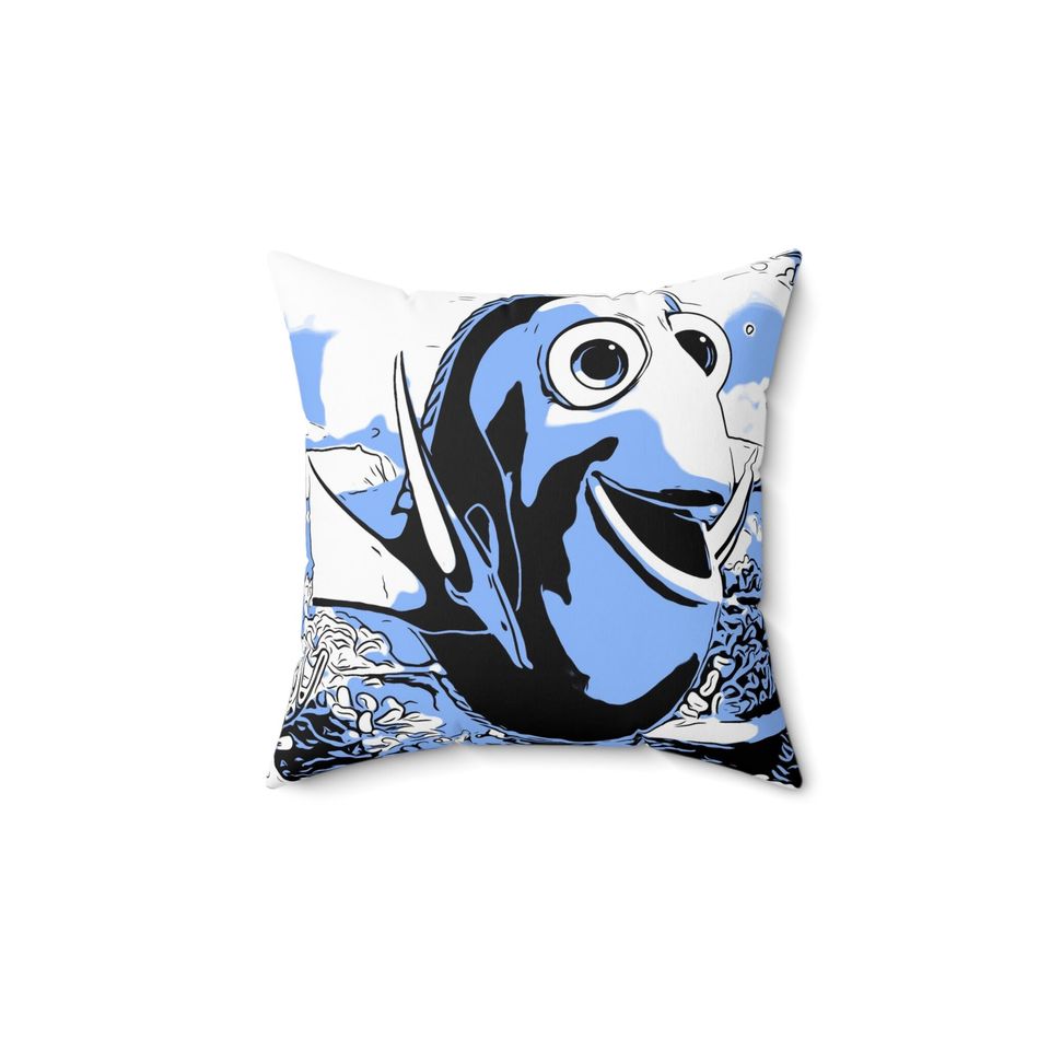 Spun Polyester Square Pillow Painting of Disney Pixar Finding Nemo