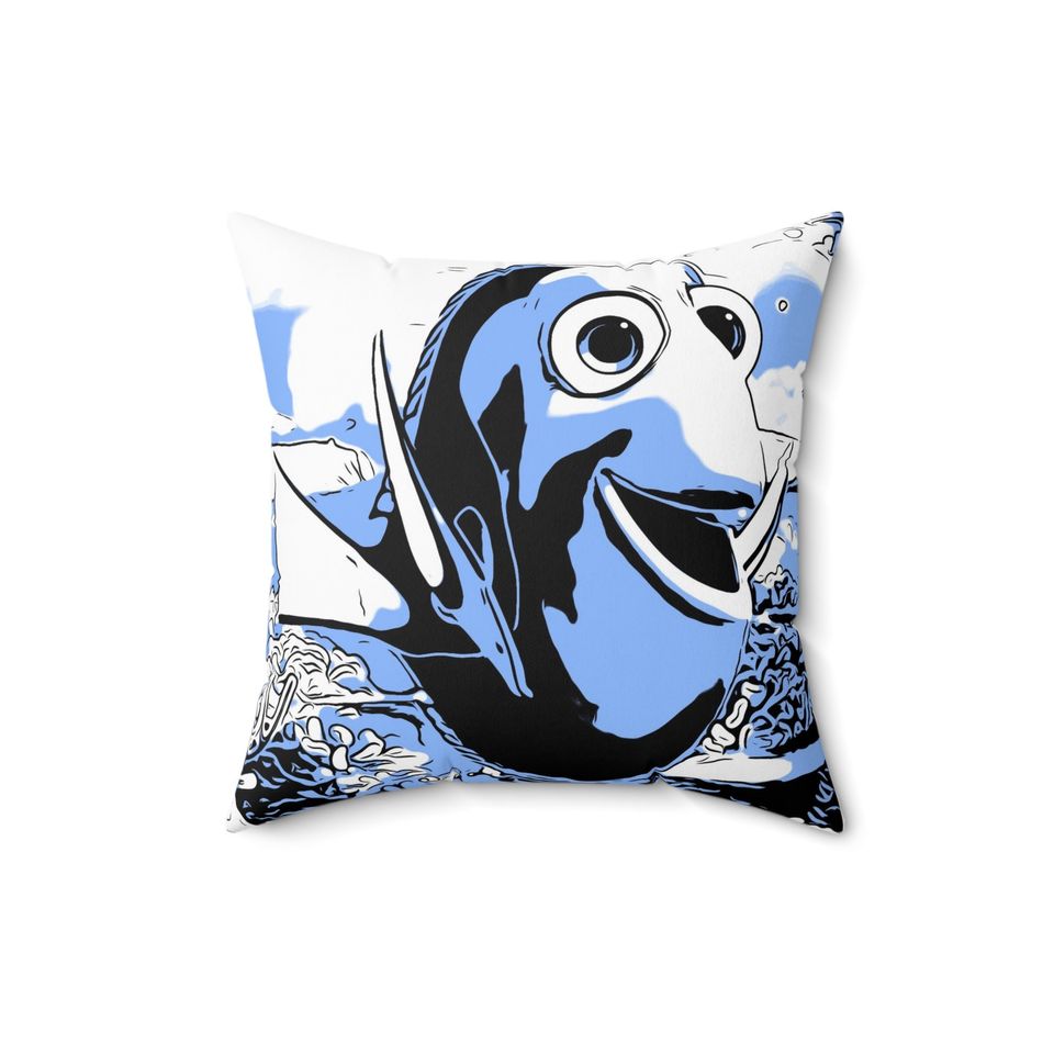 Spun Polyester Square Pillow Painting of Disney Pixar Finding Nemo