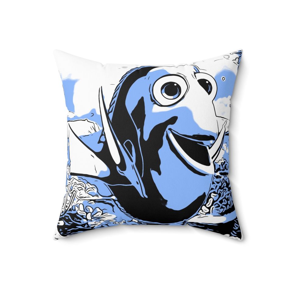 Spun Polyester Square Pillow Painting of Disney Pixar Finding Nemo
