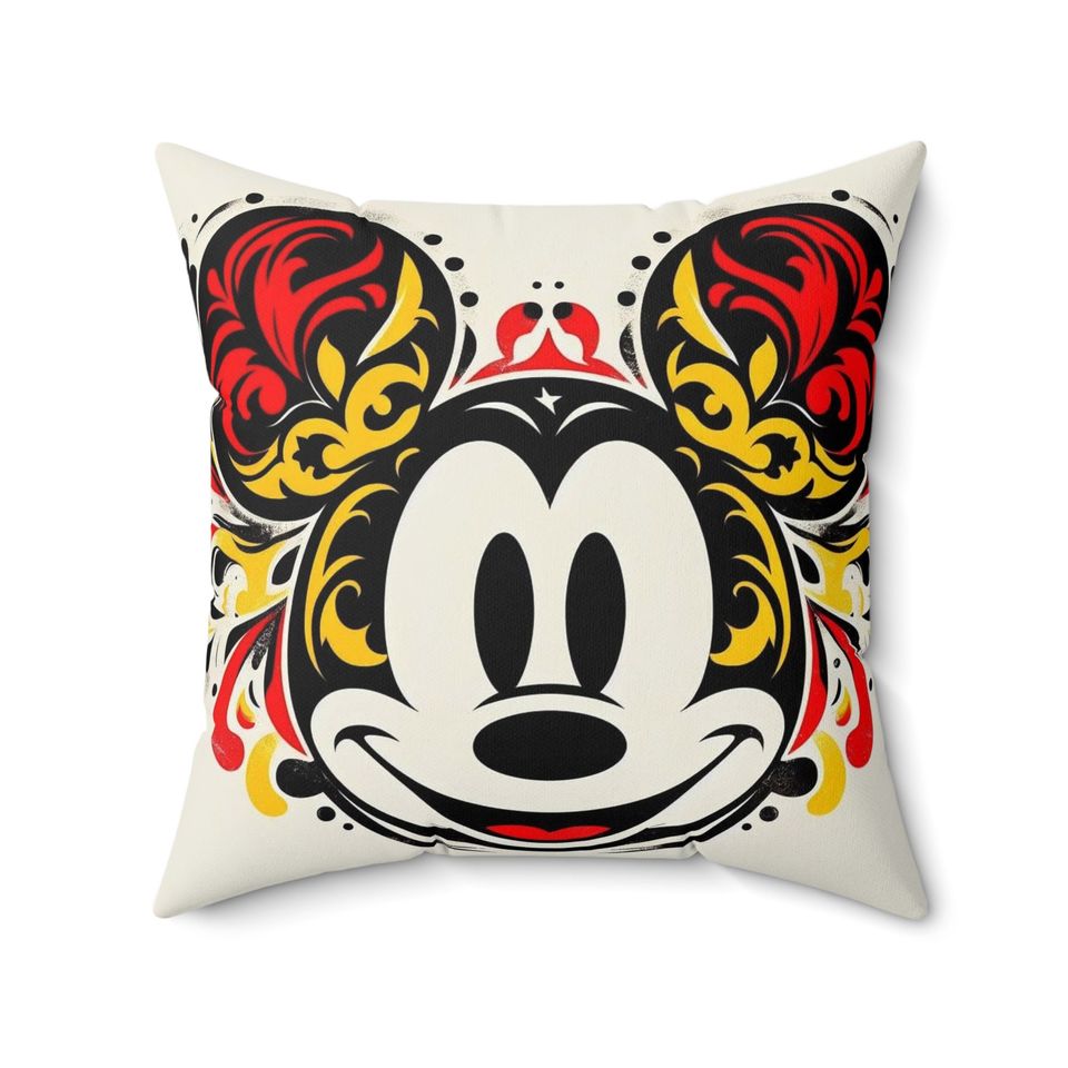 Mickey Splash - Spun Polyester Square Pillow