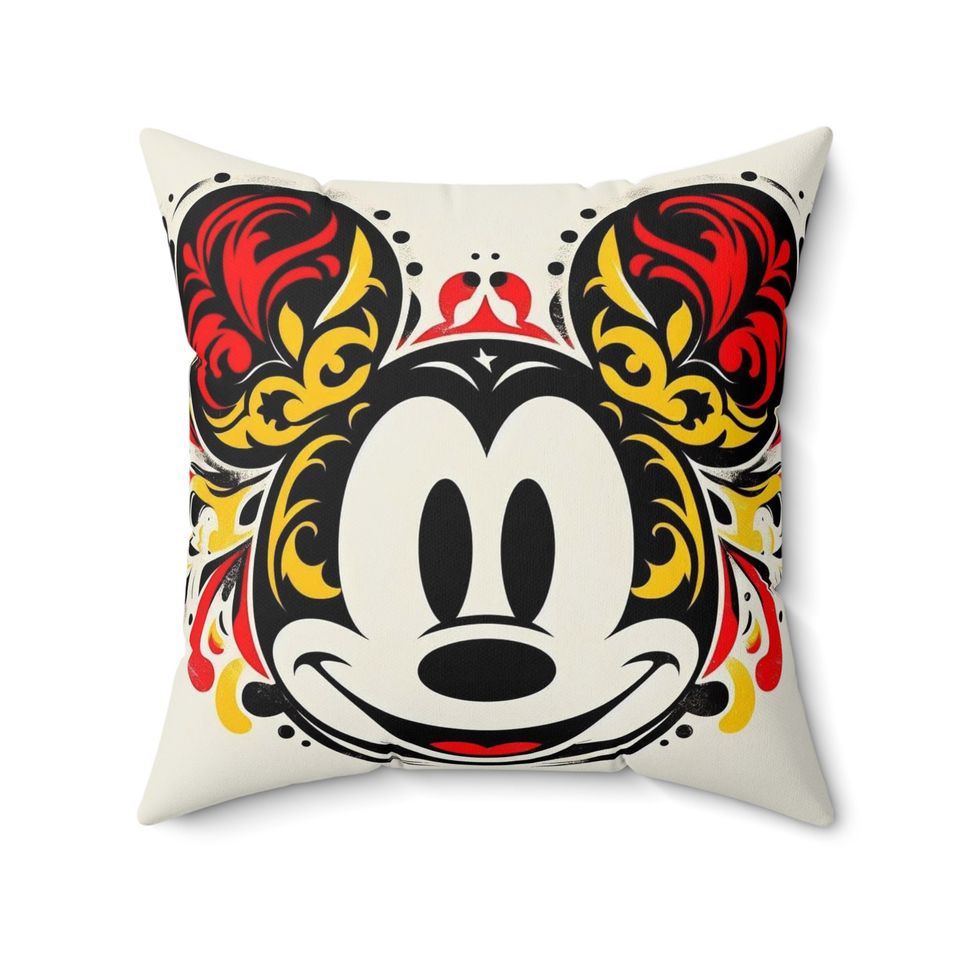 Mickey Splash - Spun Polyester Square Pillow
