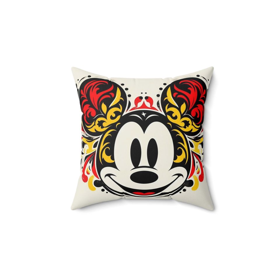 Mickey Splash - Spun Polyester Square Pillow
