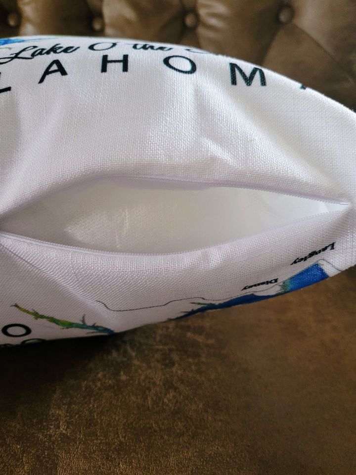 Grand Lake Oklahoma Pillow Cover / O' the Cherokees / Map / Northeast