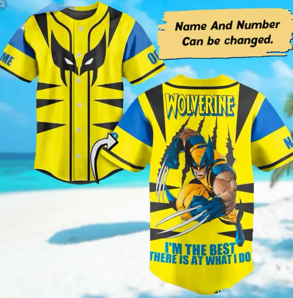Custom Wolverine Baseball Jersey 3D Shirt, Superhero Characters Gift, Unisex