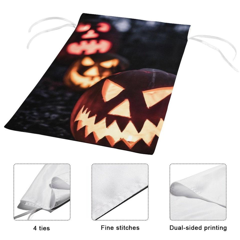 Jack-O'-Lantern Halloween Garden Flag - Spooky Pumpkin Yard Decor