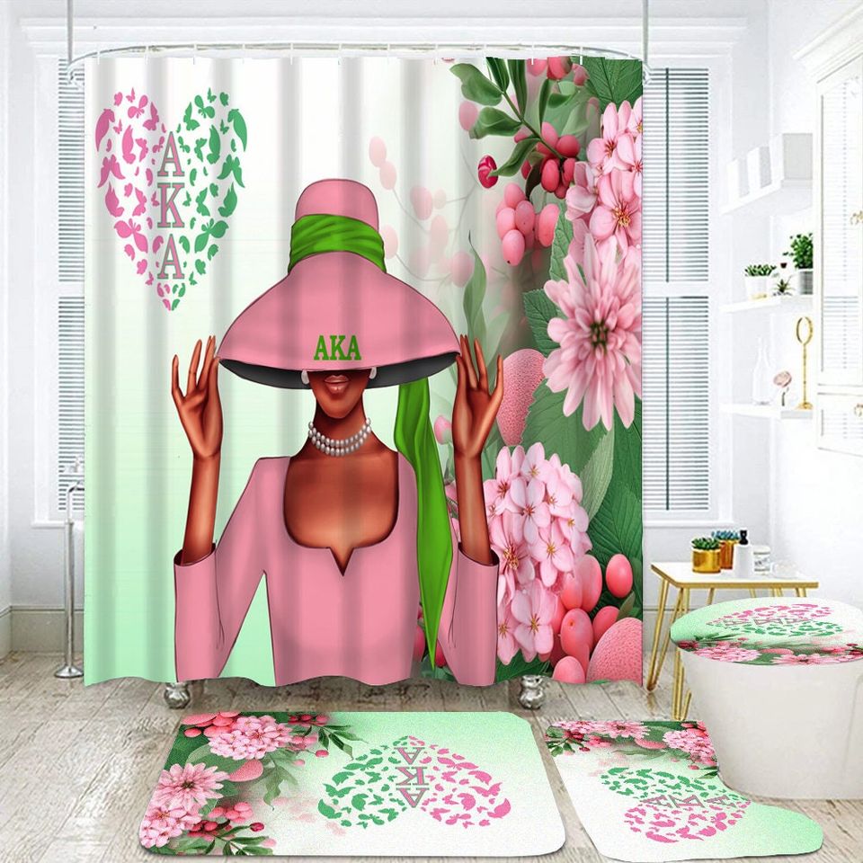 Alpha Kappa Alpha Sorority IV  4pcs Shower Curtain Set