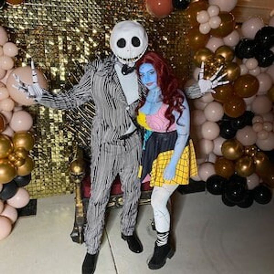 Cosplay Dark Elegance: 'Sally the Gothic Ragdoll' Nightmare Skater Dress