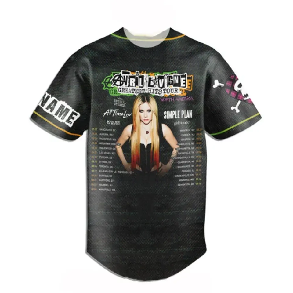 Avril Lavigne Tour 2024 Customized Baseball Jersey