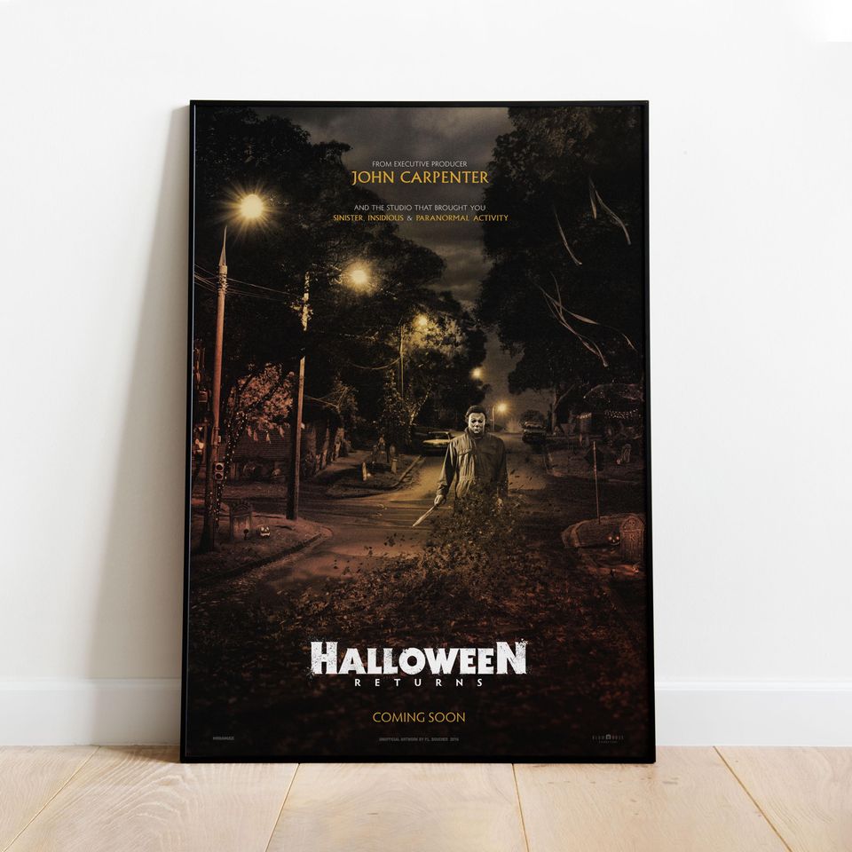 Halloween Poster | Michael Myers Wall Art | Rolled Canvas Print