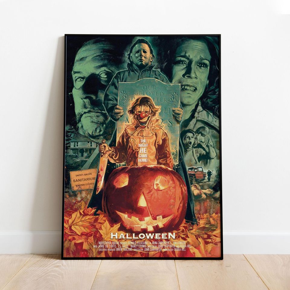 Halloween Poster | Michael Myers Wall Art | Rolled Canvas Print