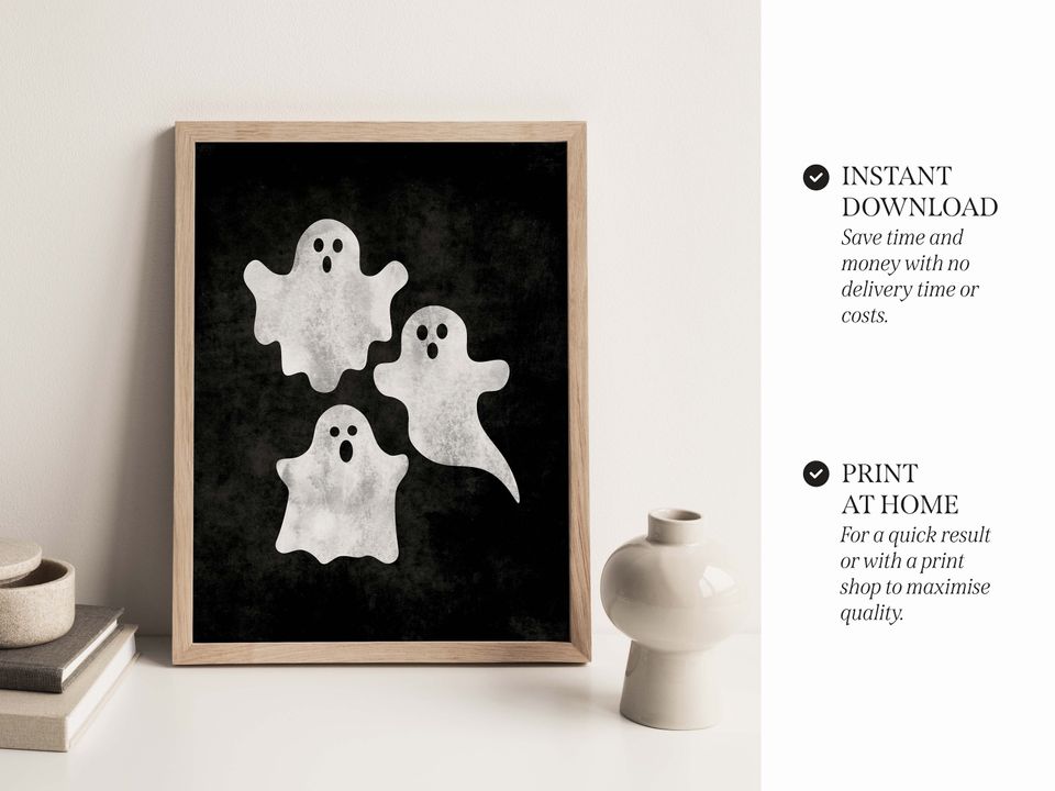 Ghosts Printable Wall Art, Halloween Art Print