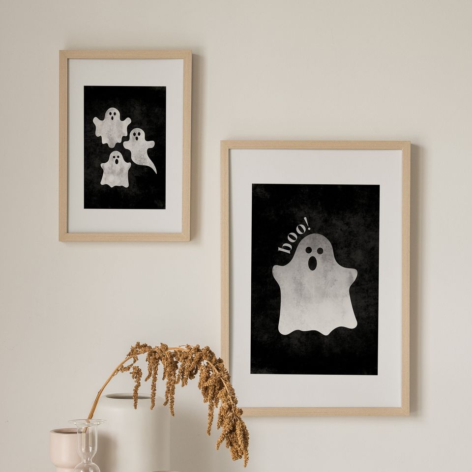 Ghosts Printable Wall Art, Halloween Art Print