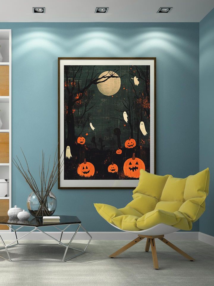 Halloween Art Print | Abstract Spooky Wall Decor | Surreal Poster for Modern Home