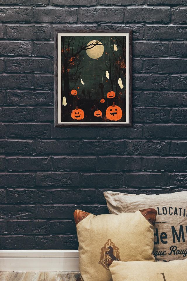 Halloween Art Print | Abstract Spooky Wall Decor | Surreal Poster for Modern Home