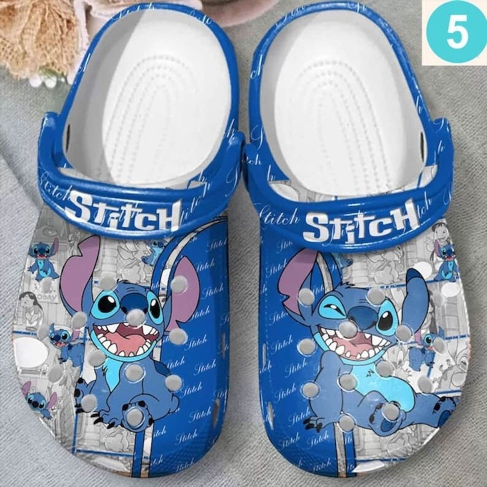 Personalized Lilo Stitch Crocband Clogs Shoes, Clog Shoes For Mini Kids