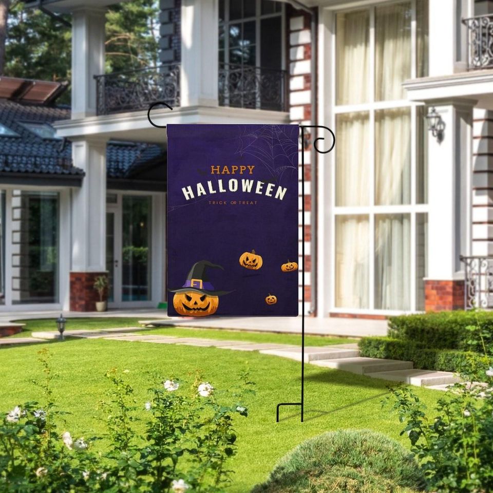 Jack-O'-Lantern Halloween Garden Flag, Pumpkin Flag, Fall Yard Decor