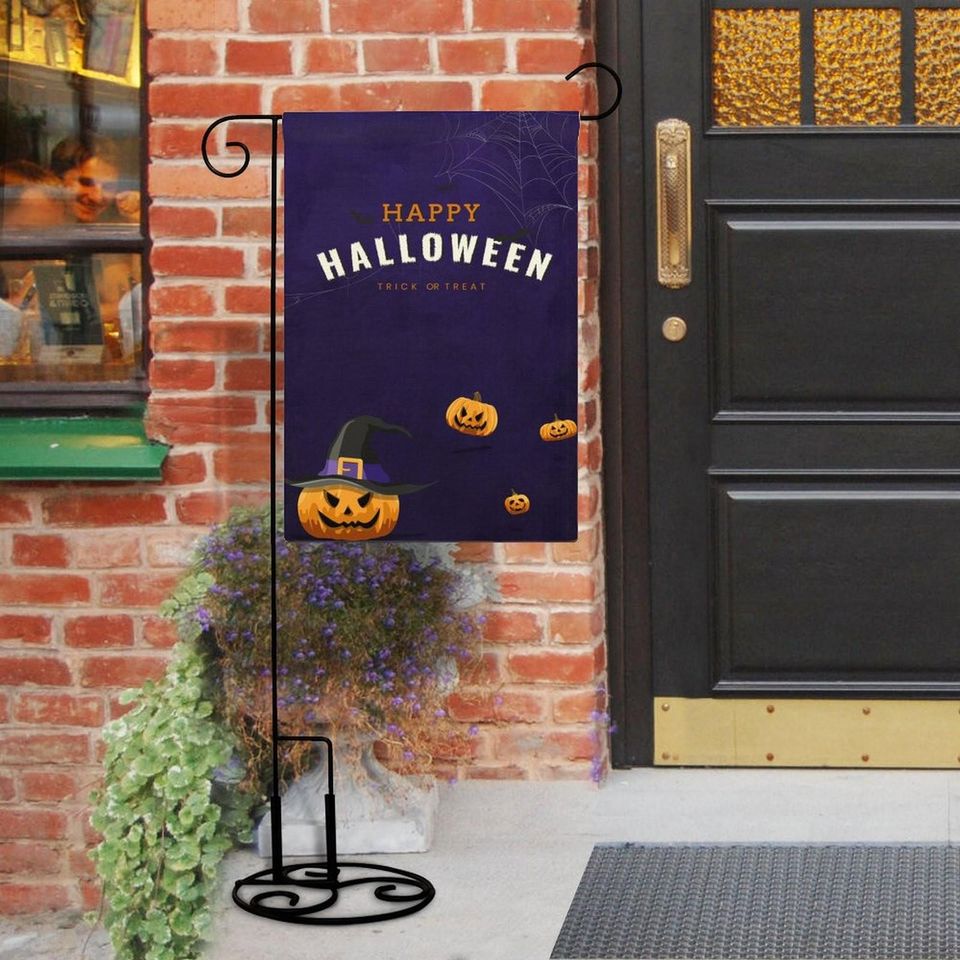 Jack-O'-Lantern Halloween Garden Flag, Pumpkin Flag, Fall Yard Decor