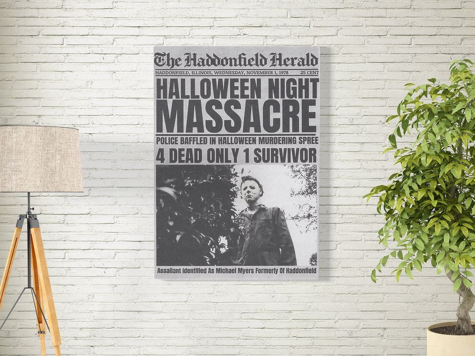 Michael Myers 1978 Halloween Night Massacre Newspaper Poster