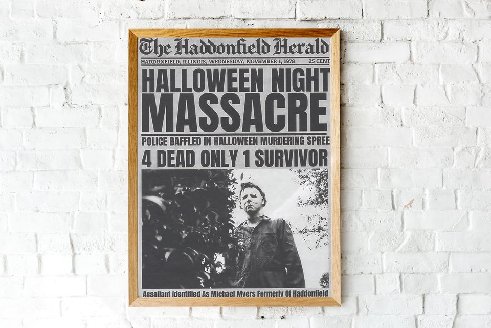 Michael Myers 1978 Halloween Night Massacre Newspaper Poster
