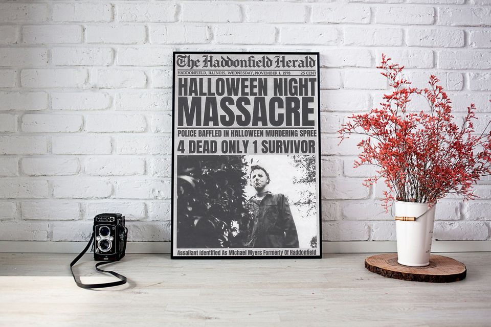 Michael Myers 1978 Halloween Night Massacre Newspaper Poster