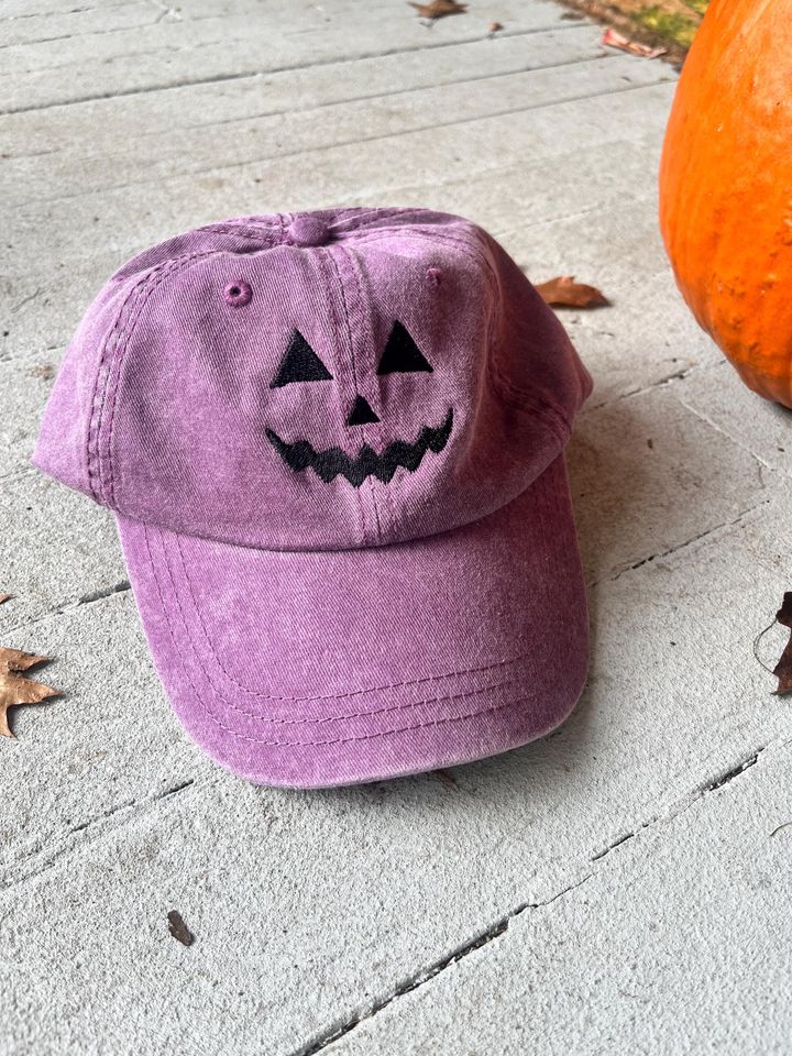 Jack O Lantern Pumpkin Embroidered Baseball Cap | Vintage | Dat Hats