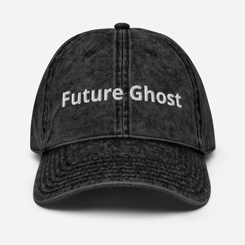 Future Ghost embroidered Vintage Cotton Twill Cap, Halloween Hat, Funny Hat