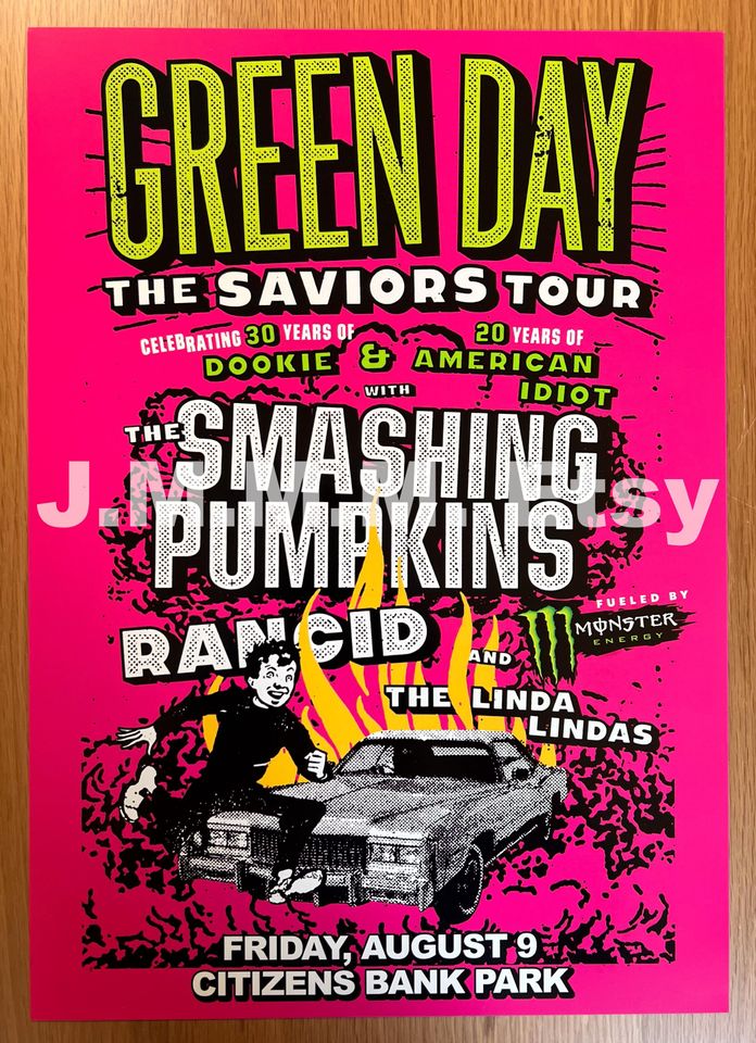 Green Day 2024 Unique Dated Show Poster