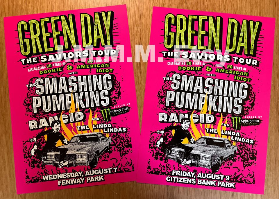 Green Day 2024 Unique Dated Show Poster