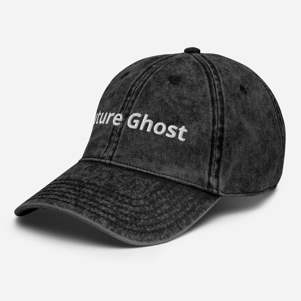 Future Ghost embroidered Vintage Cotton Twill Cap, Halloween Hat, Funny Hat