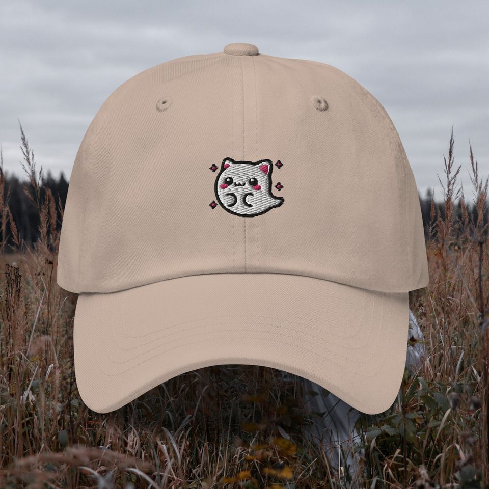 Halloween Ghost Cat Hat  Spooky Embroidered Witch Cat Hat for Pet Lovers