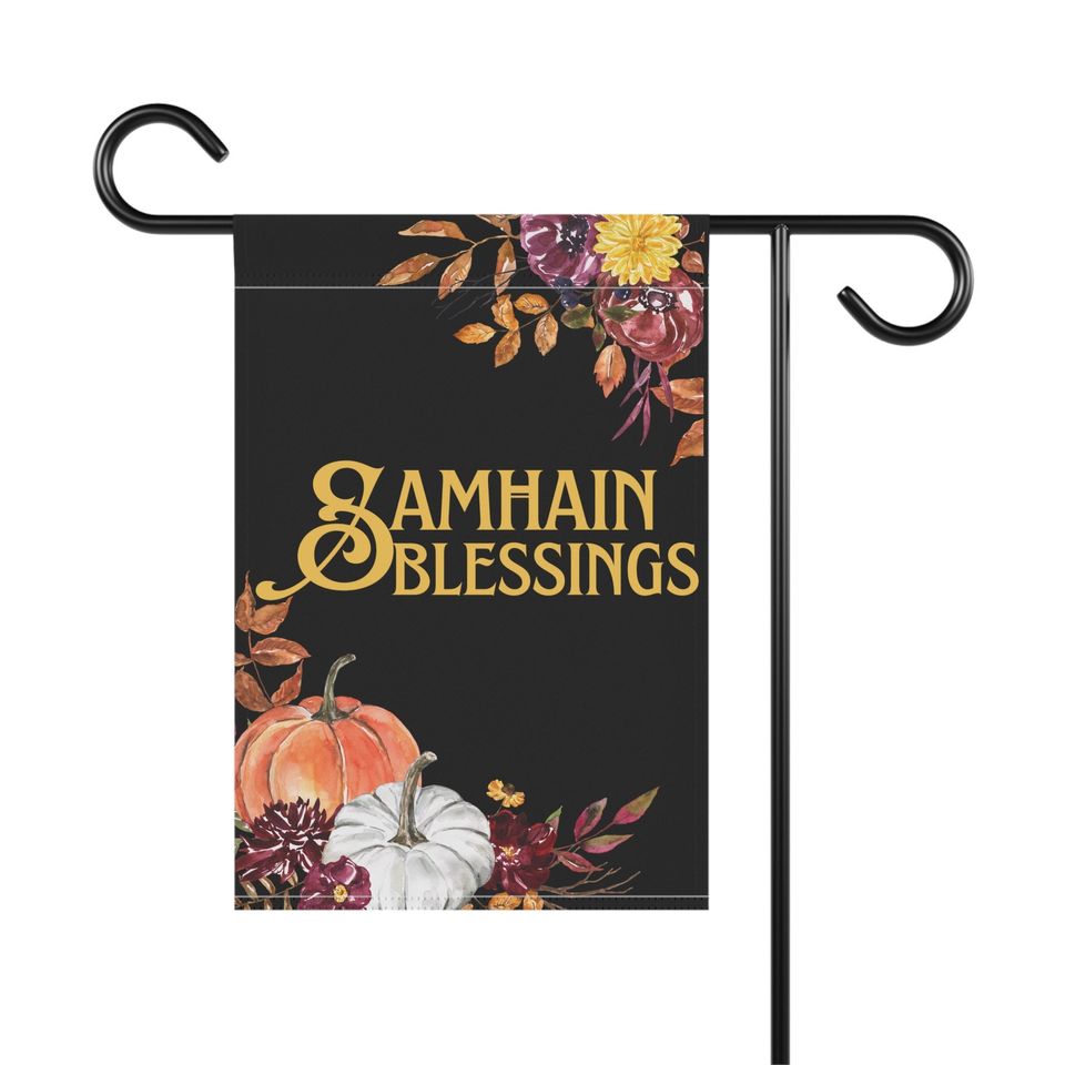 Samhain Blessings Garden Flag, Autumn Fall Outdoor Decor