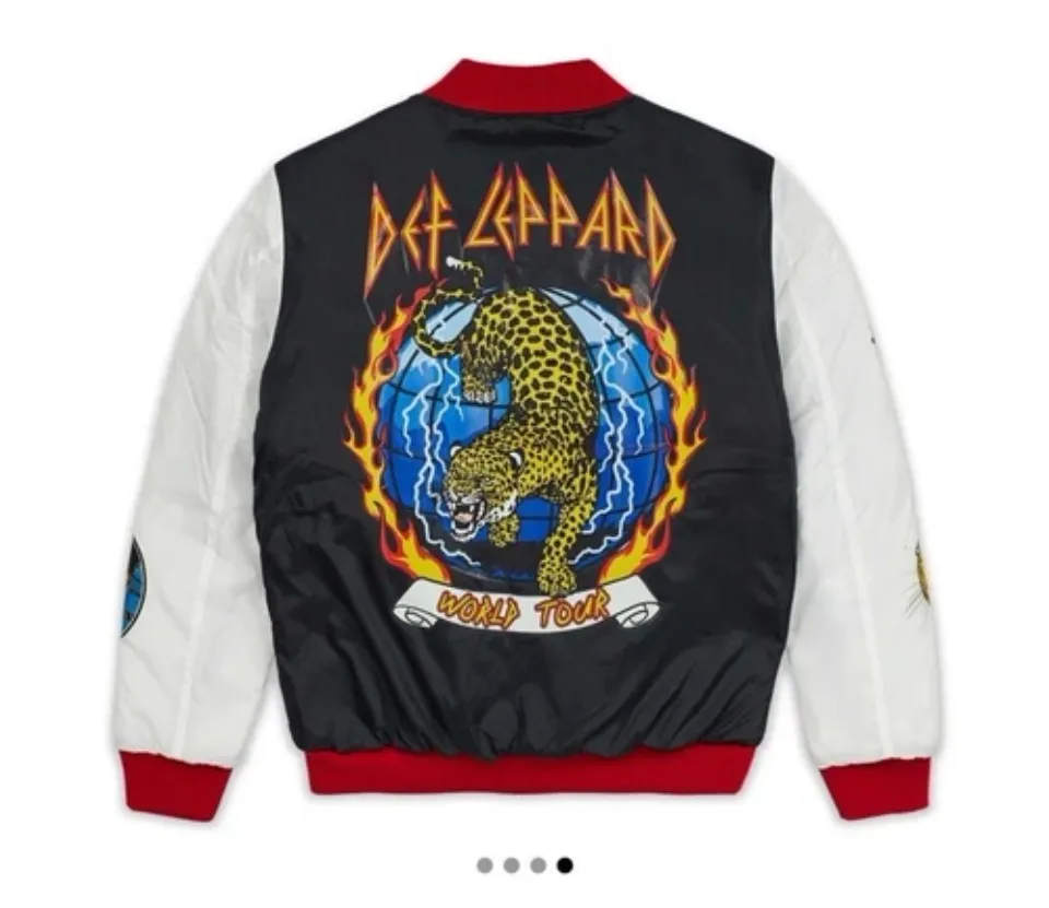 Def Leppard Nylon Bomber Varsity Jacket by REASON