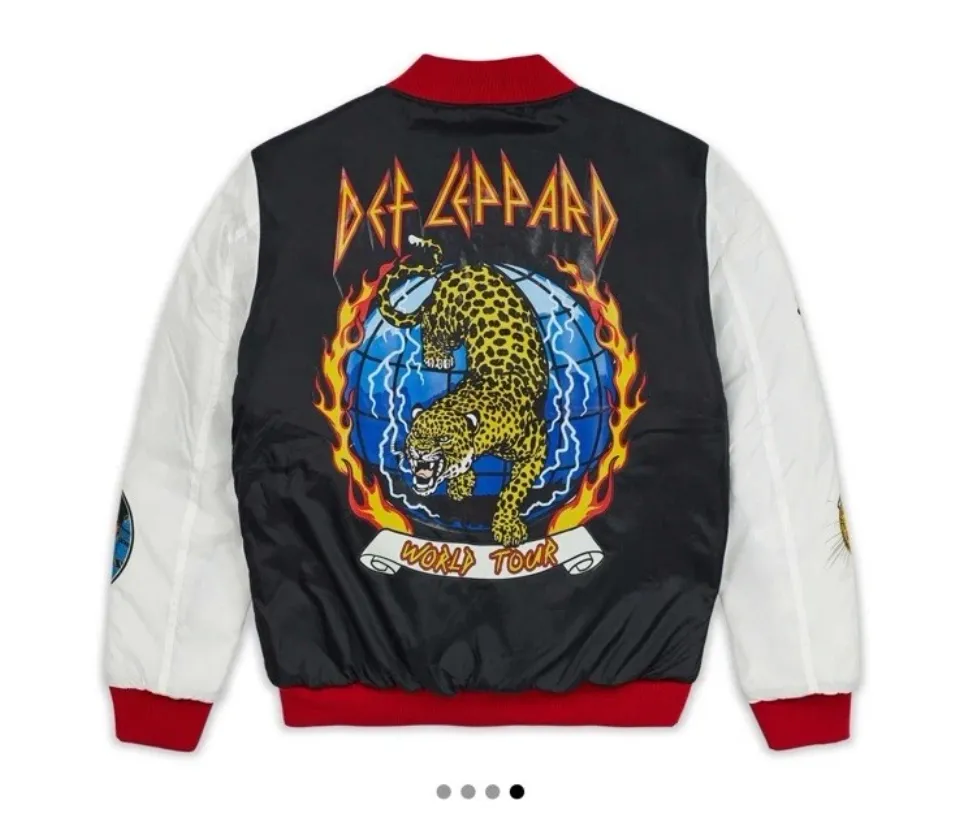 Def Leppard Nylon Bomber Varsity Jacket by REASON