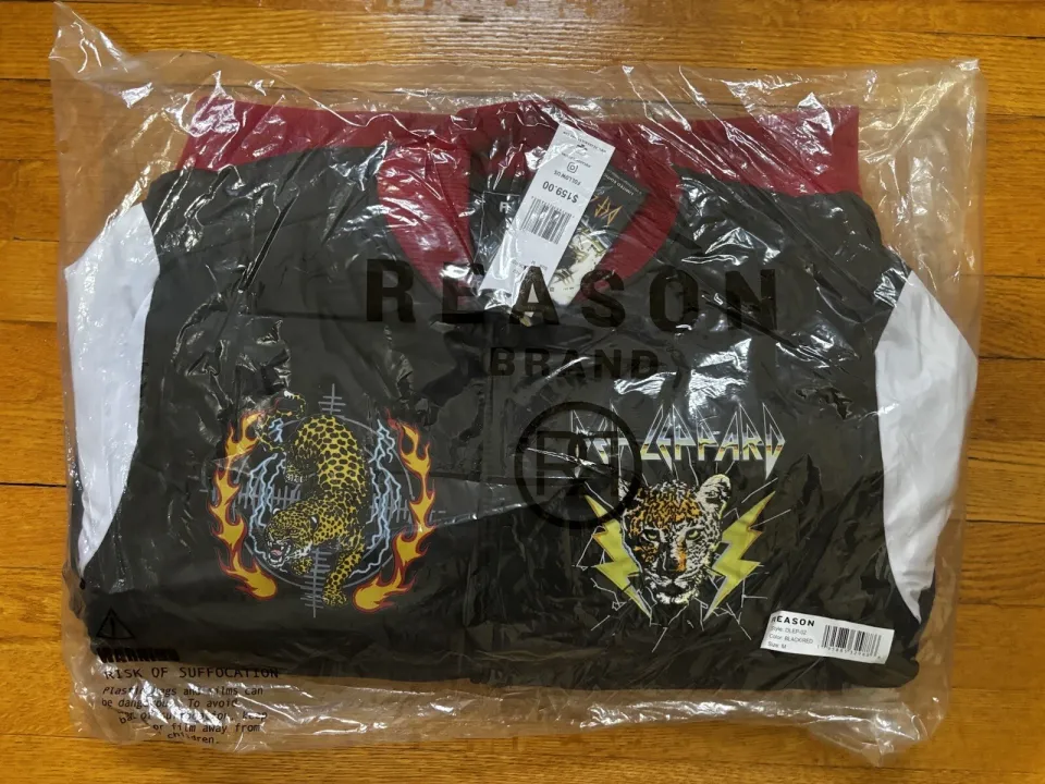 Def Leppard Nylon Bomber Varsity Jacket by REASON