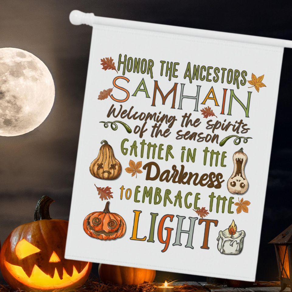 Witch Garden Flag, Samhain Yard Flag, Witchy Decor, Samhain Decor