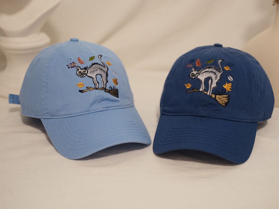 Embroidered Halloween baseball cap--Evil Cat Pattern,Trick or Treat Accessory