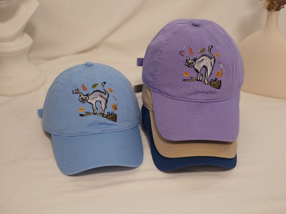 Embroidered Halloween baseball cap--Evil Cat Pattern,Trick or Treat Accessory