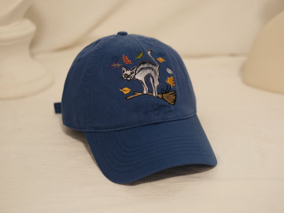 Embroidered Halloween baseball cap--Evil Cat Pattern,Trick or Treat Accessory