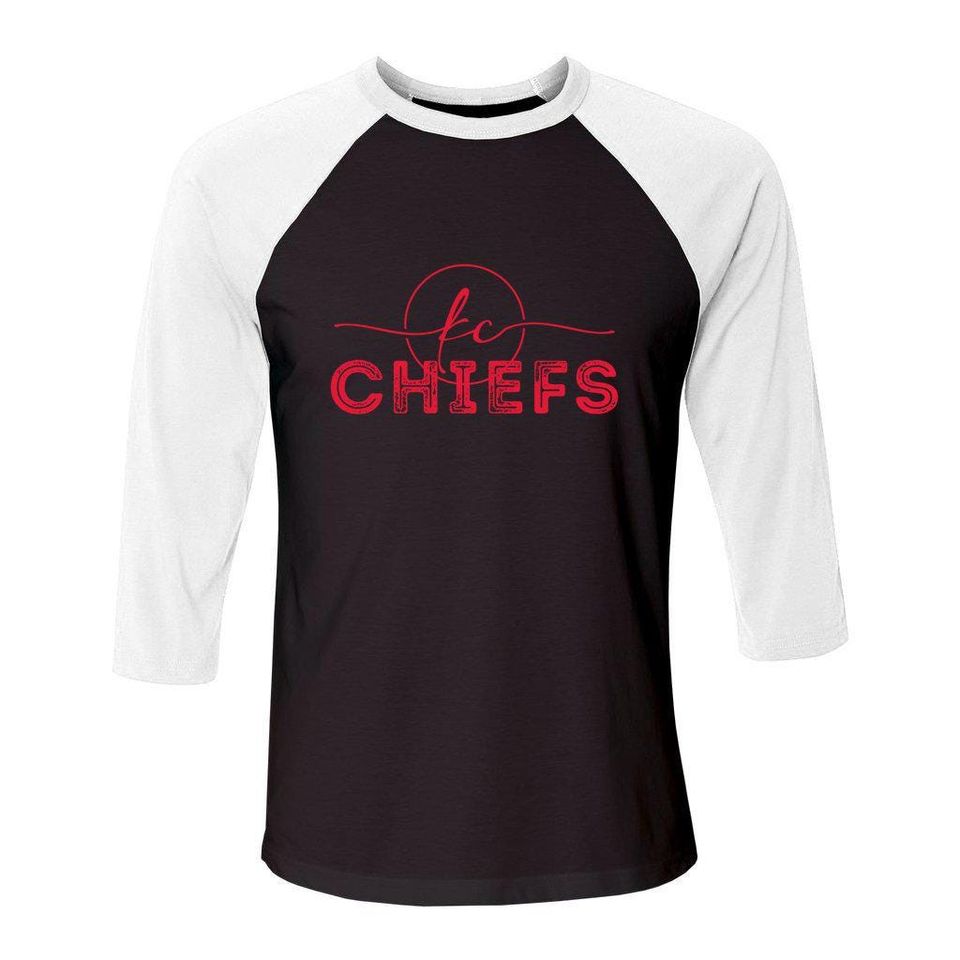 KC Chiefs Unisex 3/4 Sleeve Baseball Tee
