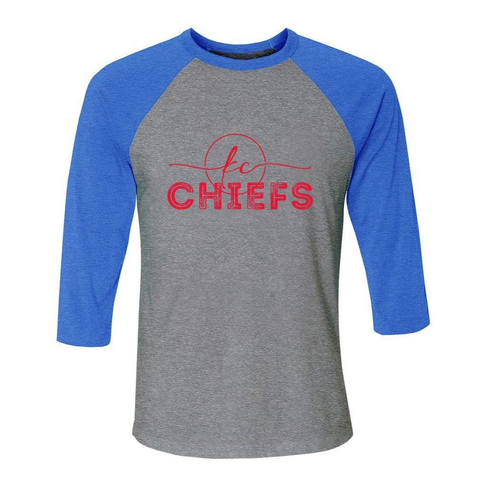 KC Chiefs Unisex 3/4 Sleeve Baseball Tee